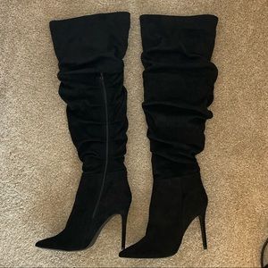 Black knee high boots - brand new never worn!